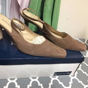 Karen Scott Mason Taupe Suede 10 M